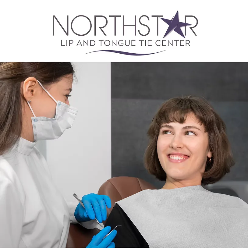 Adult patient seated for a frenectomy consultation at Northstar Lip and Tongue Tie Center